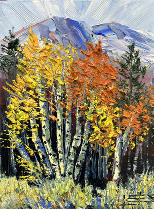 Original art for sale at UGallery.com | Aspen Dream by Lisa Elley | $325 | oil painting | 12' h x 9' w | photo 1