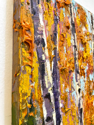 Aspens in the Fall by Lisa Elley |  Side View of Artwork 
