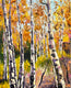 Original art for sale at UGallery.com | Aspens in the Fall by Lisa Elley | $700 | oil painting | 20' h x 16' w | thumbnail 1