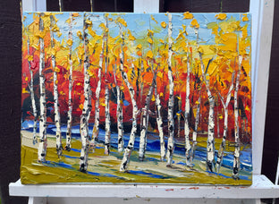 Original art for sale at UGallery.com | Autumn Hues by Lisa Elley | $675 | oil painting | 12' h x 16' w | photo 2