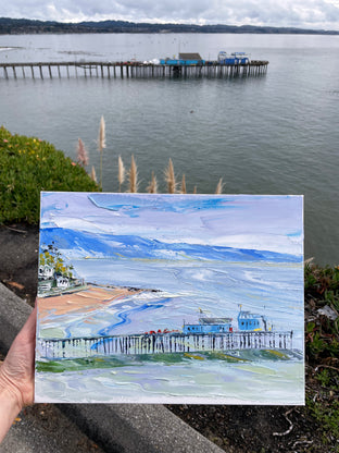 Original art for sale at UGallery.com | Capitola Morning by Lisa Elley | $475 | oil painting | 11' h x 14' w | photo 3