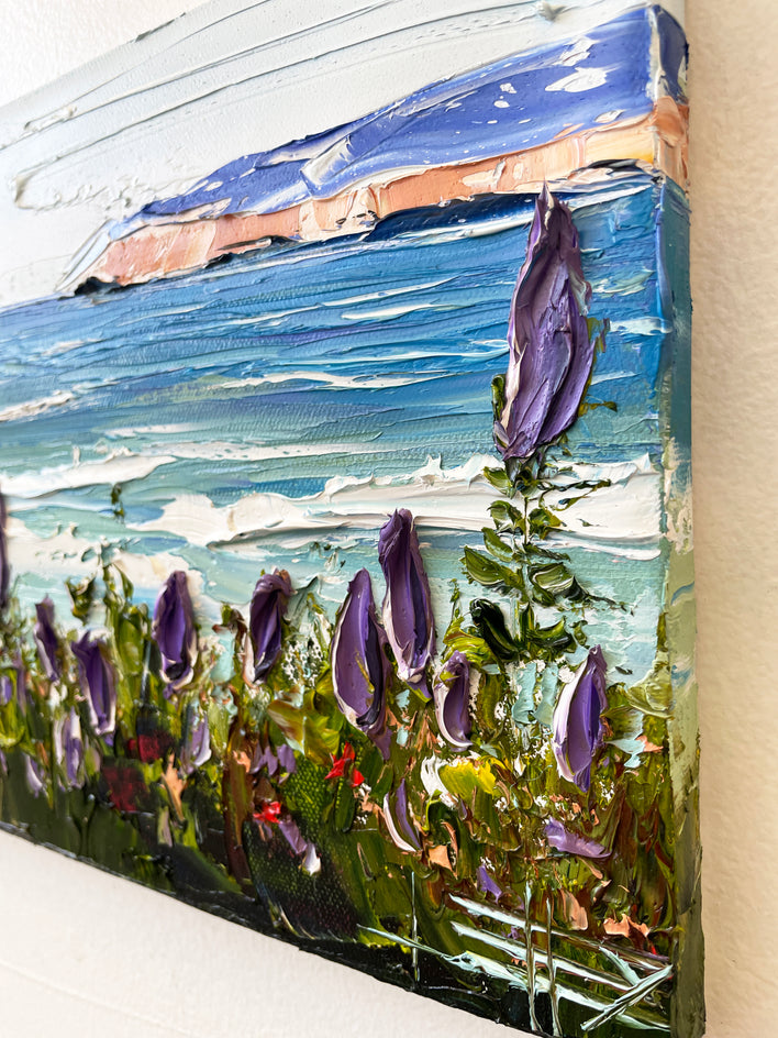 Carmel Beach by Lisa Elley |  Side View of Artwork 