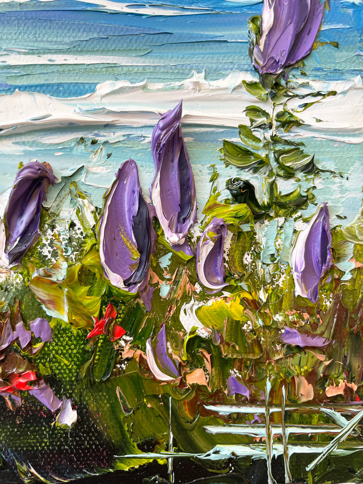 Carmel Beach by Lisa Elley |  Closeup View of Artwork 