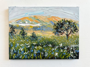 Original art for sale at UGallery.com | Coastal Iris Bloom by Lisa Elley | $425 | oil painting | 12' h x 16' w | photo 3