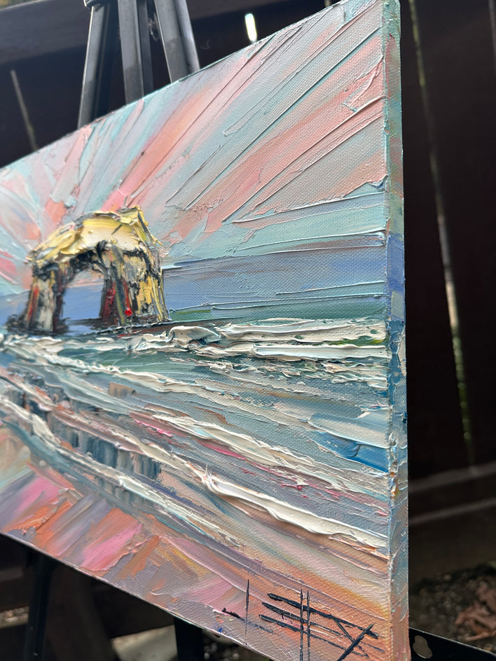 Coastal Reflections by Lisa Elley |  Side View of Artwork 
