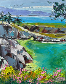 oil painting by Lisa Elley titled Colorful Coast
