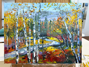 Original art for sale at UGallery.com | Colorful Symphony by Lisa Elley | $550 | oil painting | 14' h x 18' w | photo 3
