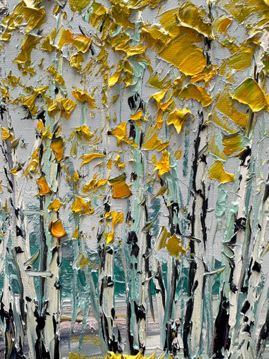 Harmony in Golden Woods by Lisa Elley |   Closeup View of Artwork 