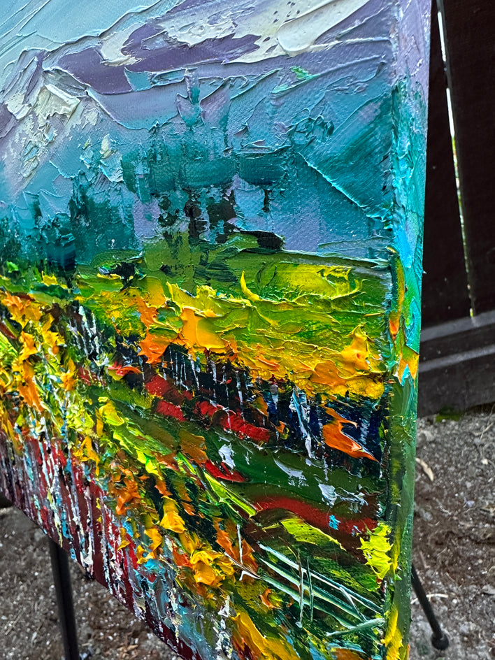 Hues of Fall by Lisa Elley |  Side View of Artwork 