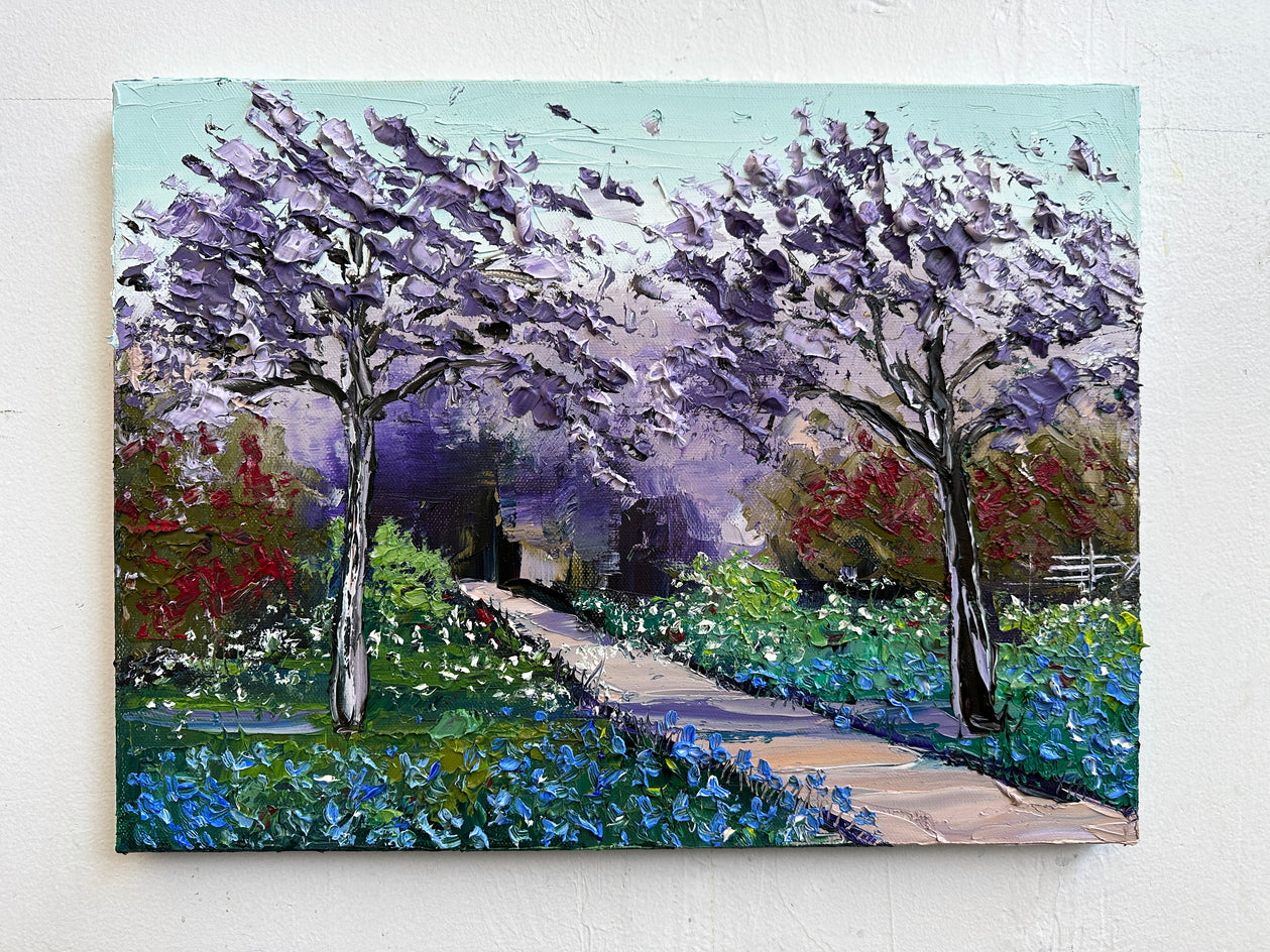 Jacarandas with Monet by Lisa Elley |  Context View of Artwork 