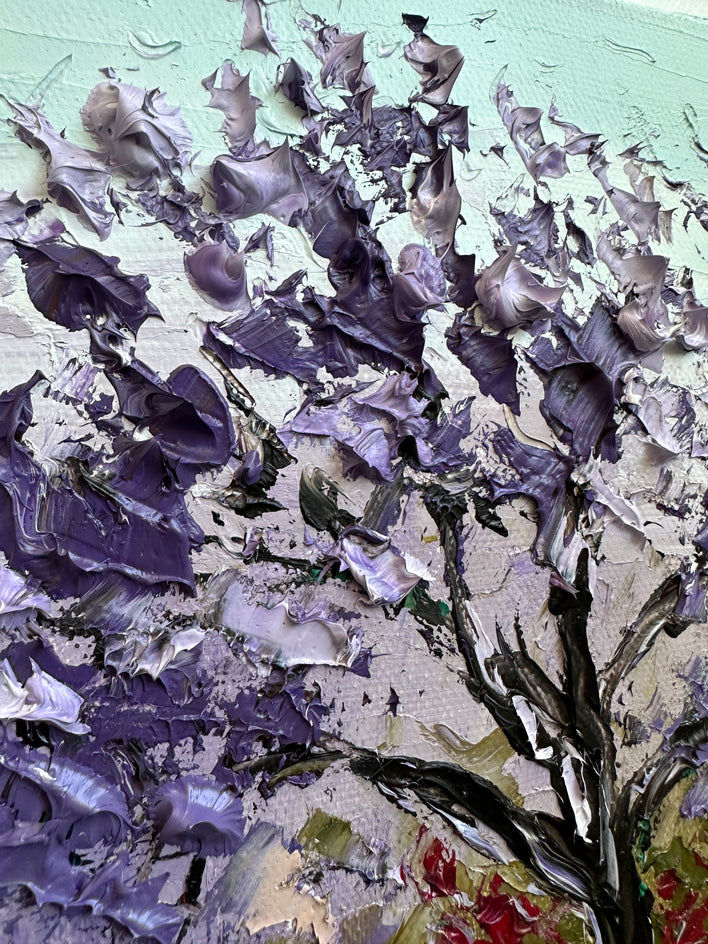 Jacarandas with Monet by Lisa Elley |  Closeup View of Artwork 
