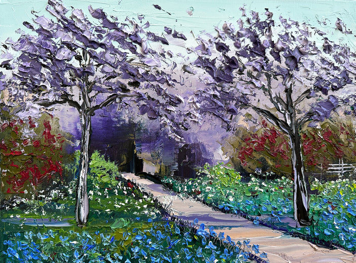Jacarandas with Monet by Lisa Elley |  Artwork Main Image 