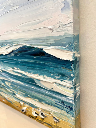 Pebble Beach with Monet by Lisa Elley |  Side View of Artwork 