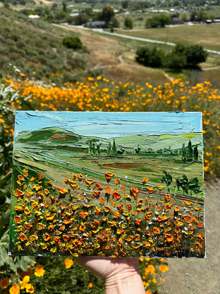 Poppy Bloom by Lisa Elley |  Side View of Artwork 