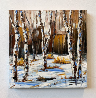Original art for sale at UGallery.com | Winter Prelude by Lisa Elley | $425 | oil painting | 10' h x 10' w | photo 3