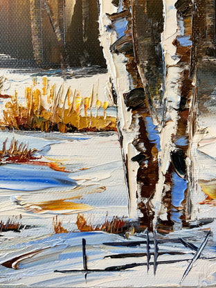 Original art for sale at UGallery.com | Winter Prelude by Lisa Elley | $425 | oil painting | 10' h x 10' w | photo 4