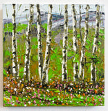 Original art for sale at UGallery.com | Summer Birch by Lisa Elley | $425 | oil painting | 12' h x 12' w | thumbnail 4