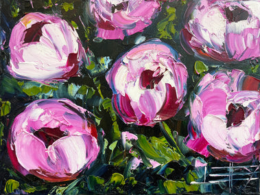 oil painting by Lisa Elley titled Summer Peonies