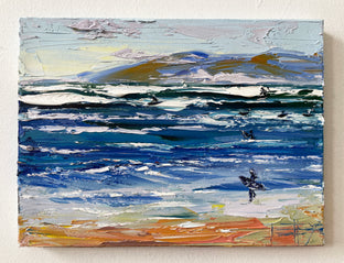 Original art for sale at UGallery.com | Surfers at Ocean Beach San Francisco by Lisa Elley | $375 | oil painting | 9' h x 12' w | photo 3