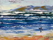 Original art for sale at UGallery.com | Surfers at Ocean Beach San Francisco by Lisa Elley | $375 | oil painting | 9' h x 12' w | thumbnail 1