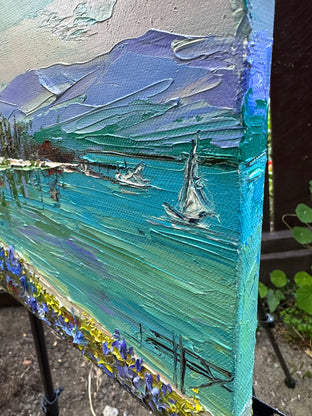 Turquoise Tahoe by Lisa Elley |  Side View of Artwork 