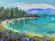 Original art for sale at UGallery.com | Turquoise Tahoe by Lisa Elley | $325 | oil painting | 9' h x 12' w | thumbnail 1