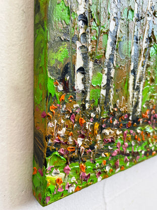 Summer Birch by Lisa Elley |  Side View of Artwork 