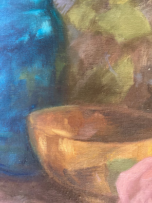 Teal Cup and Aqua Jar by Lisa Nielsen |   Closeup View of Artwork 