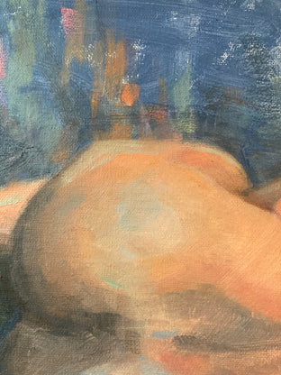 Original art for sale at UGallery.com | Figure In Blue by Lisa Nielsen | $475 | oil painting | 9' h x 12' w | photo 3