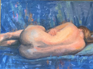 Original art for sale at UGallery.com | Figure In Blue by Lisa Nielsen | $475 | oil painting | 9' h x 12' w | photo 1