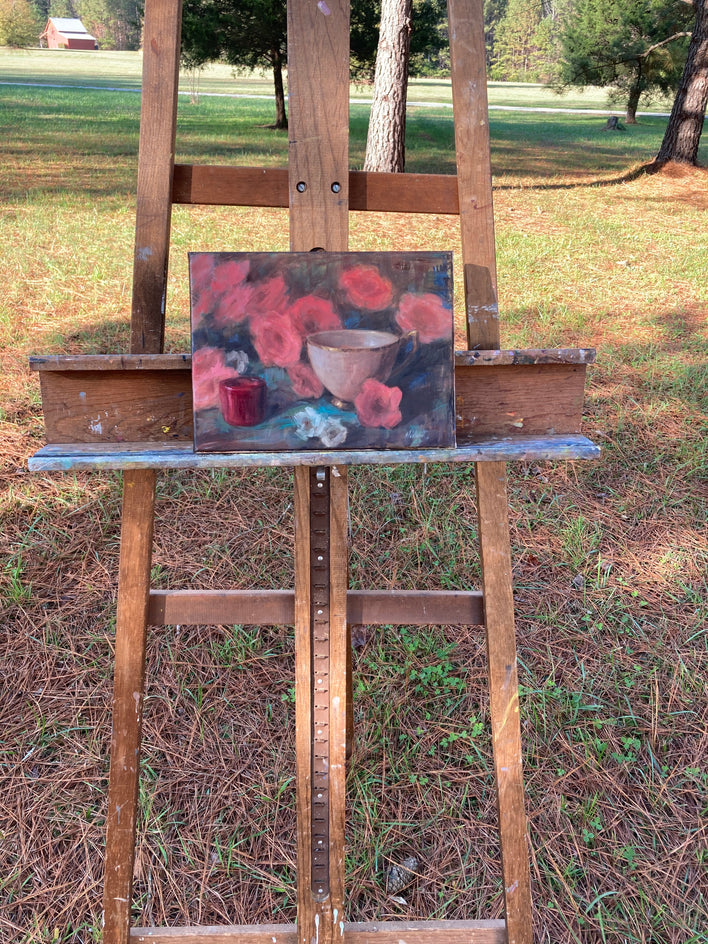 Red, Pink and Aqua by Lisa Nielsen |  Context View of Artwork 