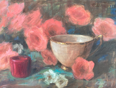 Red, Pink and Aqua by Lisa Nielsen | Artwork Main Image