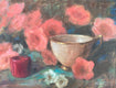 Original art for sale at UGallery.com | Red, Pink and Aqua by Lisa Nielsen | $525 | oil painting | 9' h x 12' w | thumbnail 1