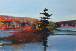 Original art for sale at UGallery.com | Lone Tree Island by Janet Dyer | $1,925 | acrylic painting | 24' h x 36' w | photo 1
