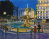Original art for sale at UGallery.com | Lovers at Fontana Del Tritone by Onelio Marrero | $900 | oil painting | 16' h x 20' w | thumbnail 1