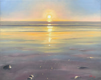 Original art for sale at UGallery.com | Low Tide by Jesse Aldana | $750 | oil painting | 16' h x 20' w | thumbnail 1