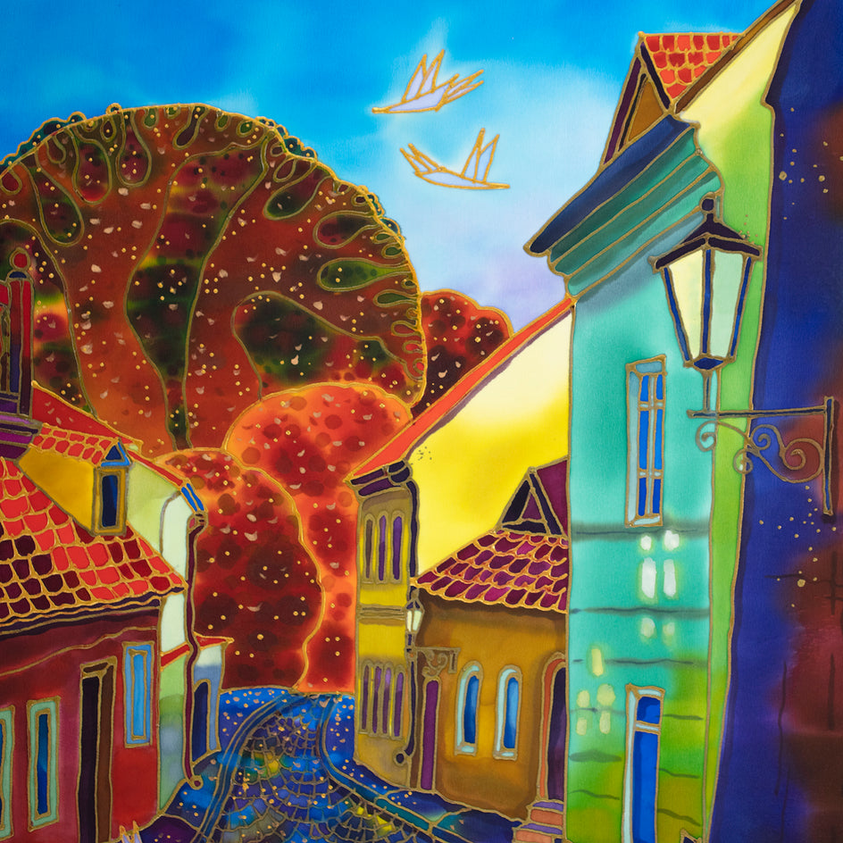 Golden Street, Prague by Yelena Sidorova |  Closeup View of Artwork 