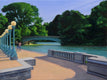 Original art for sale at UGallery.com | Lullwater Bridge Ð Prospect Park by Nick Savides | $875 | oil painting | 9' h x 12' w | thumbnail 1