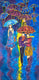 Original art for sale at UGallery.com | Rainy Street by Yelena Sidorova | $550 | mixed media artwork | 24' h x 12' w | thumbnail 1