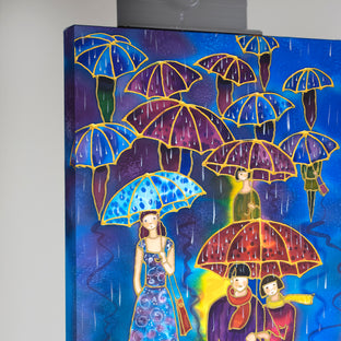 Rainy Street by Yelena Sidorova |  Side View of Artwork 