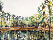 Original art for sale at UGallery.com | MacRae Park Pond by Chris Wagner | $525 | watercolor painting | 14' h x 18' w | thumbnail 1