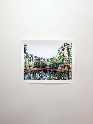 Original art for sale at UGallery.com | MacRae Park Pond by Chris Wagner | $525 | watercolor painting | 14' h x 18' w | photo 2