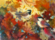 Original art for sale at UGallery.com | Magic Among the Leaves by Melissa Gannon | $300 | mixed media artwork | 11' h x 15' w | thumbnail 1
