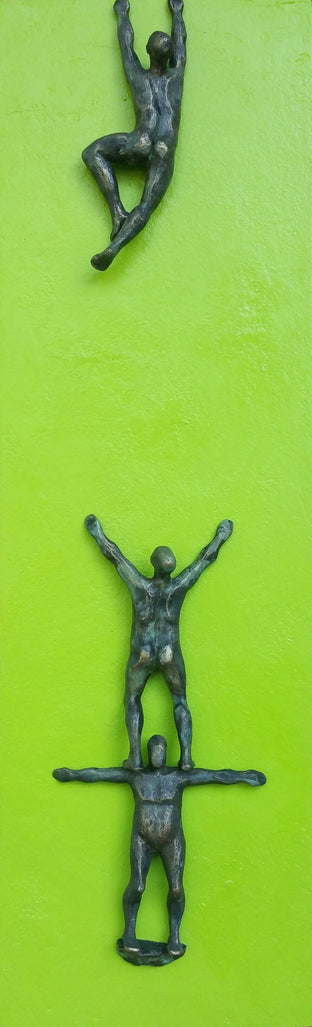 Original art for sale at UGallery.com | Climber on Green Hope A. by Yelitza Diaz | $925 | mixed media artwork | 30' h x 9' w | photo 1