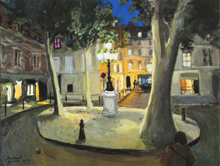 Original art for sale at UGallery.com | Furstemberg by Night by Bertrand Girard | $1,550 | acrylic painting | 20' h x 26' w | photo 1
