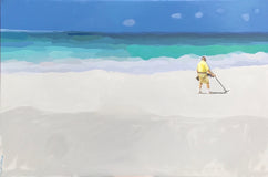 Original art for sale at UGallery.com | Golden Sand by Keith Thomson | $1,400 | mixed media artwork | 24' h x 36' w | thumbnail 1
