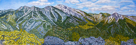 Original art for sale at UGallery.com | Summer in the Light, Winter in the Shade by Crystal DiPietro | $4,350 | oil painting | 20' h x 60' w | thumbnail 1