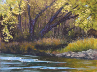 Original art for sale at UGallery.com | At the Edge of the Stream by Patricia Prendergast | $575 | pastel artwork | 12' h x 16' w | photo 1