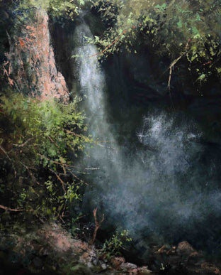 Original art for sale at UGallery.com | Hidden Falls by Kent Sullivan | $1,450 | oil painting | 20' h x 16' w | photo 1