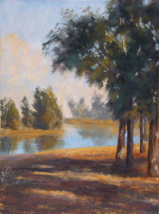 Original art for sale at UGallery.com | The Pond at Windmill Farm by Patricia Prendergast | $375 | pastel artwork | 12' h x 9' w | photo 1